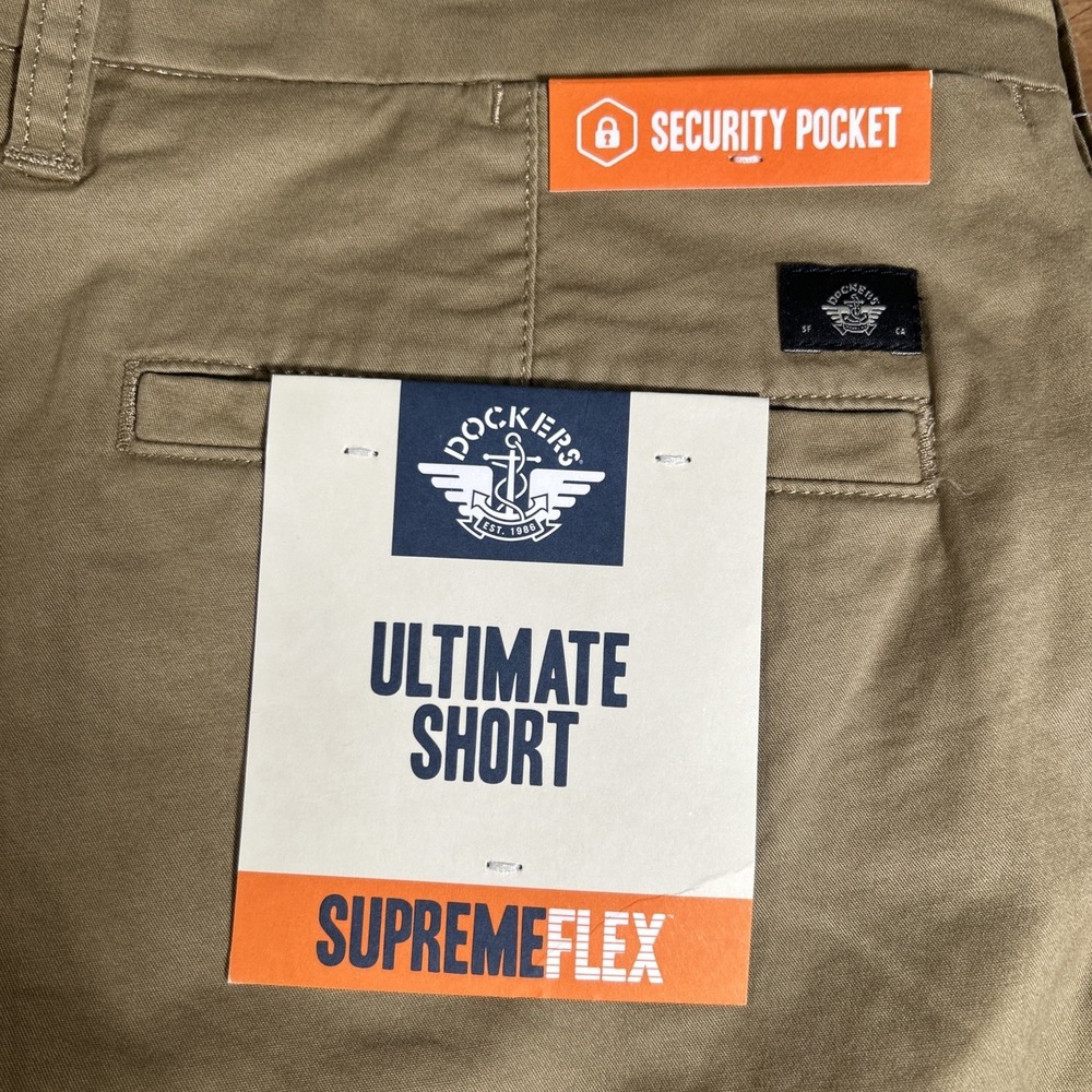 NWT Dockers Shorts Men's 40 Ultimate Supreme Flex 9" Khaki Chinos Stretch Casual - Picture 3 of 10